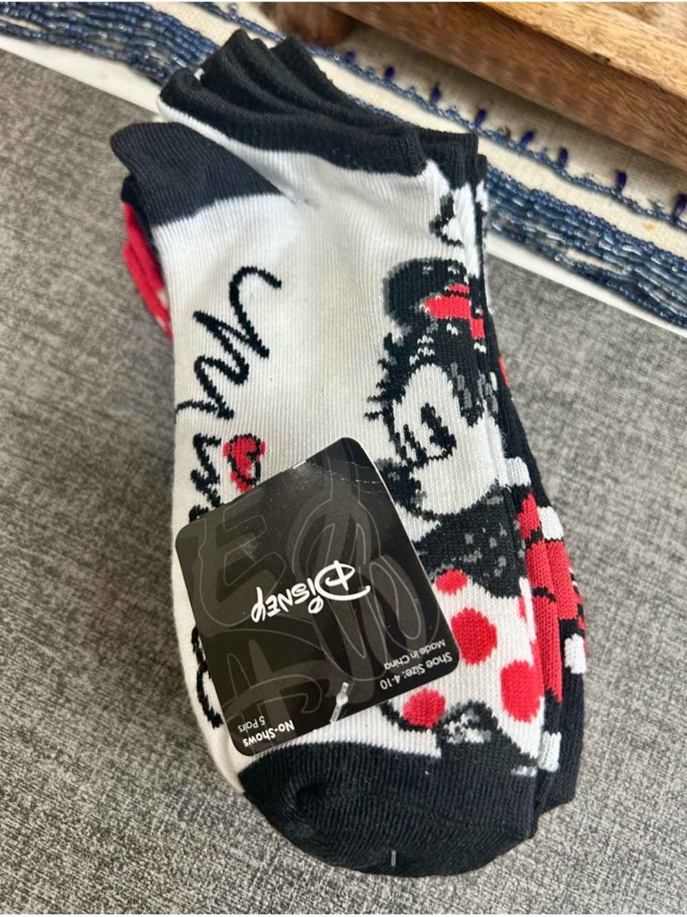 Disney Minnie Mouse No-Show Socks 5- pack - Picture 2 of 2
